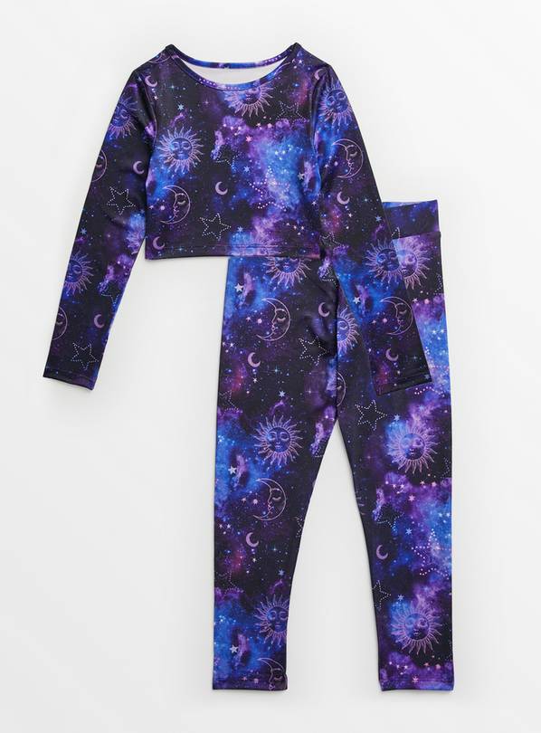 Active Purple Lunar Print Dance Top & Leggings 7 years